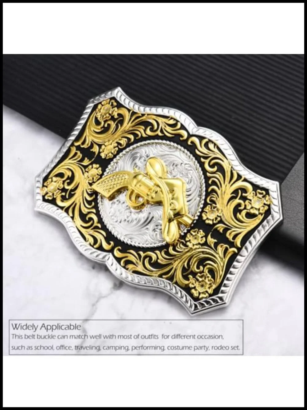 Western Floral Scorpion Belt Buckle for Men - 1.5